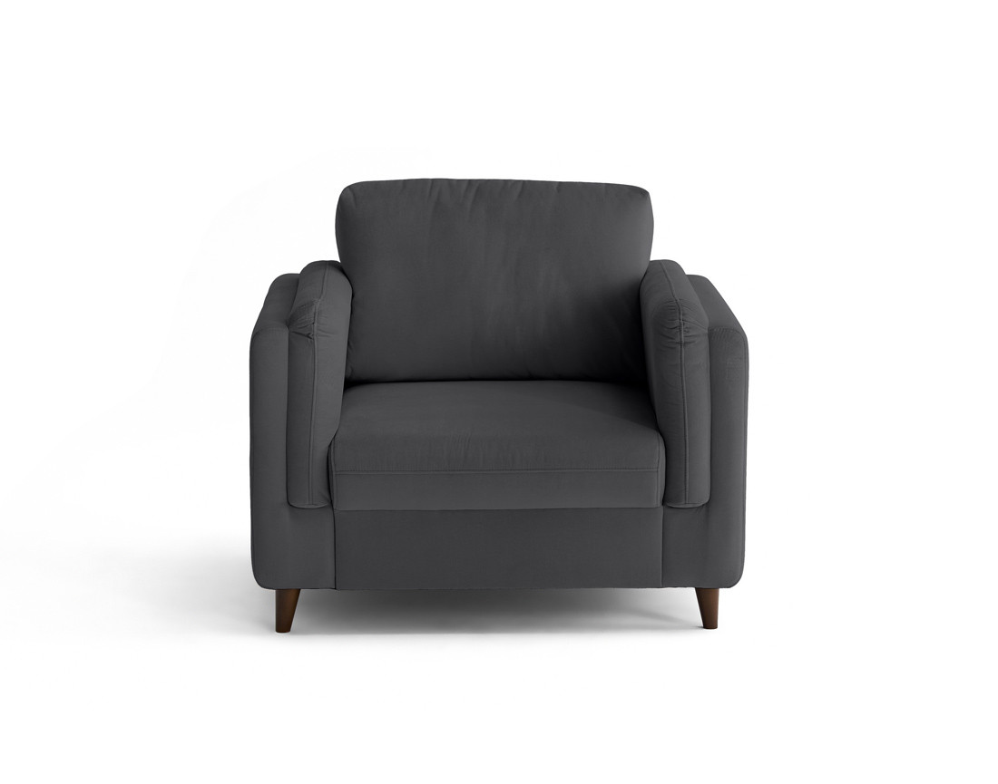 Fauteuil en velours pieds en bois Brooke