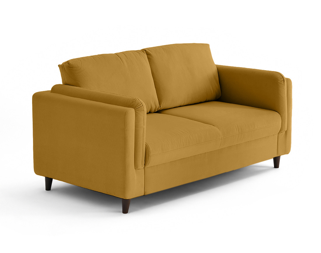 Canapé 2 places en velours pieds en bois Brooke