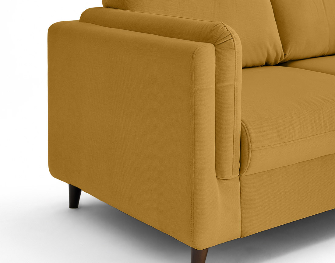 Canapé 2 places en velours pieds en bois Brooke