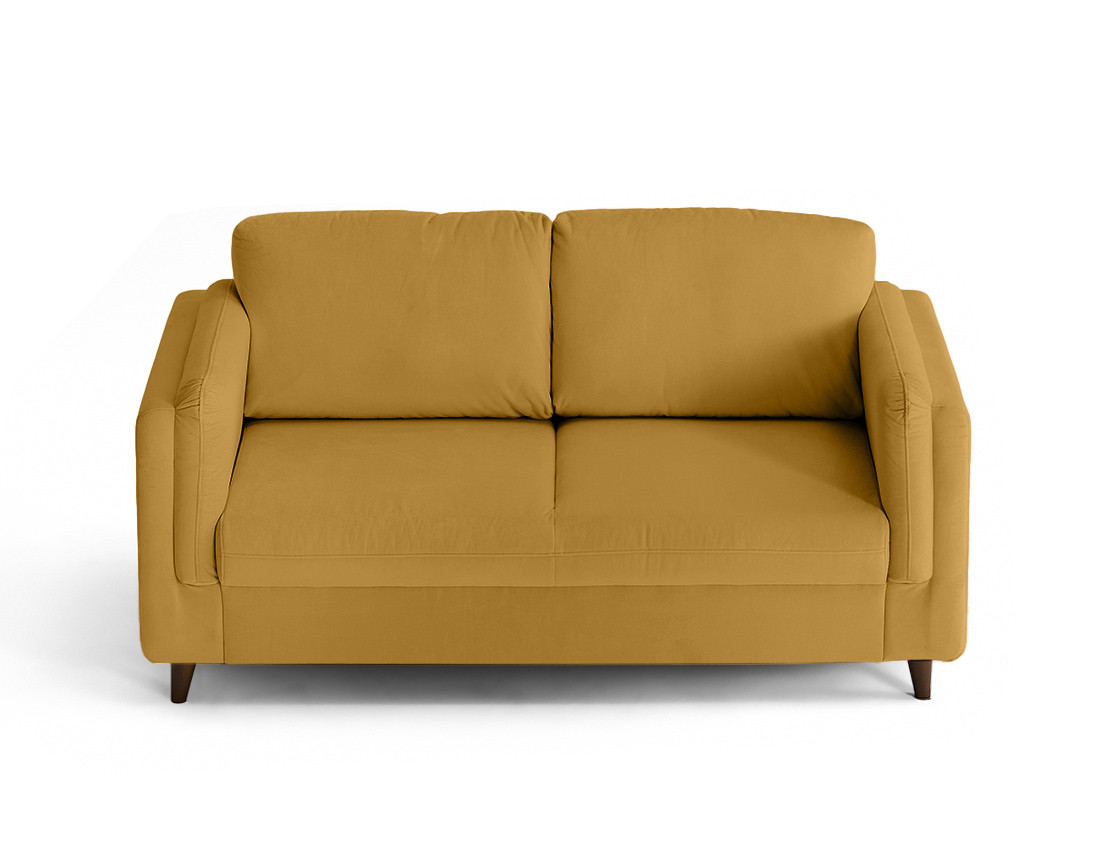 Canapé 2 places en velours pieds en bois Brooke