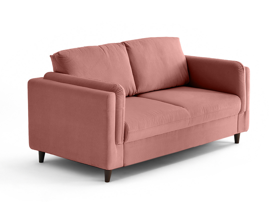 Canapé 2 places en velours pieds en bois Brooke