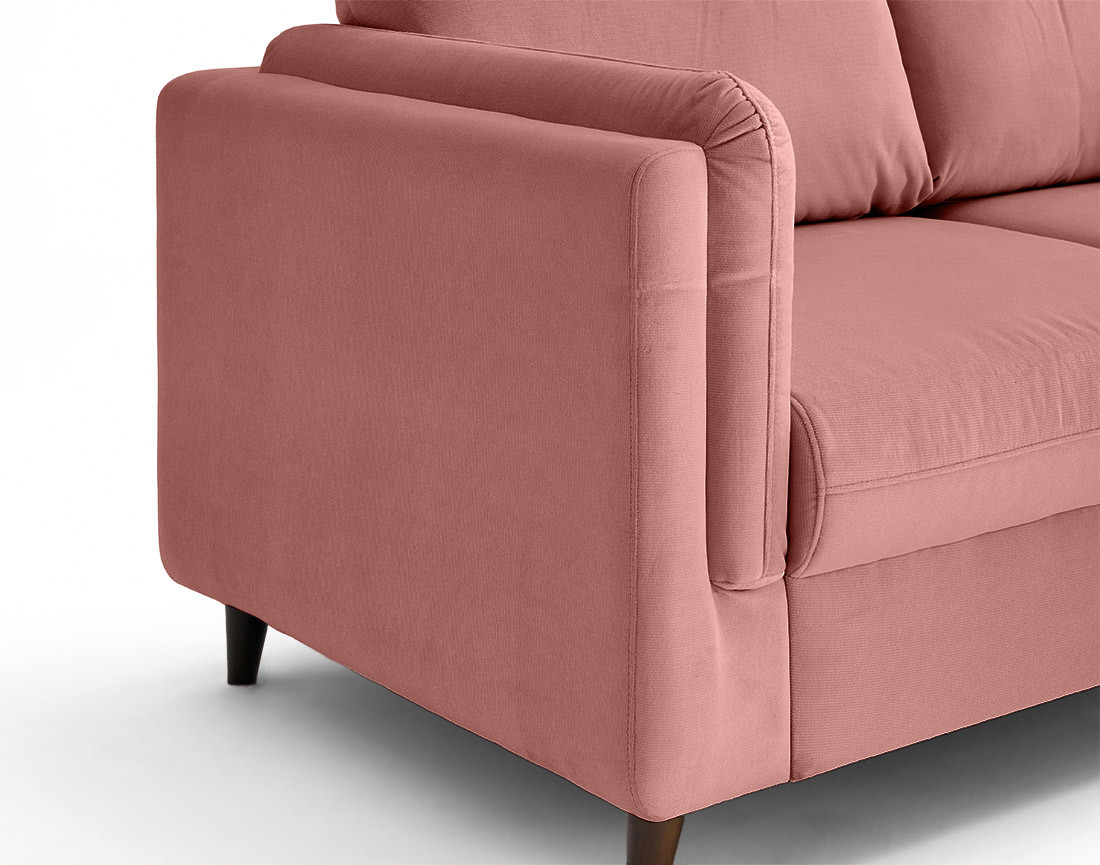 Canapé 2 places en velours pieds en bois Brooke