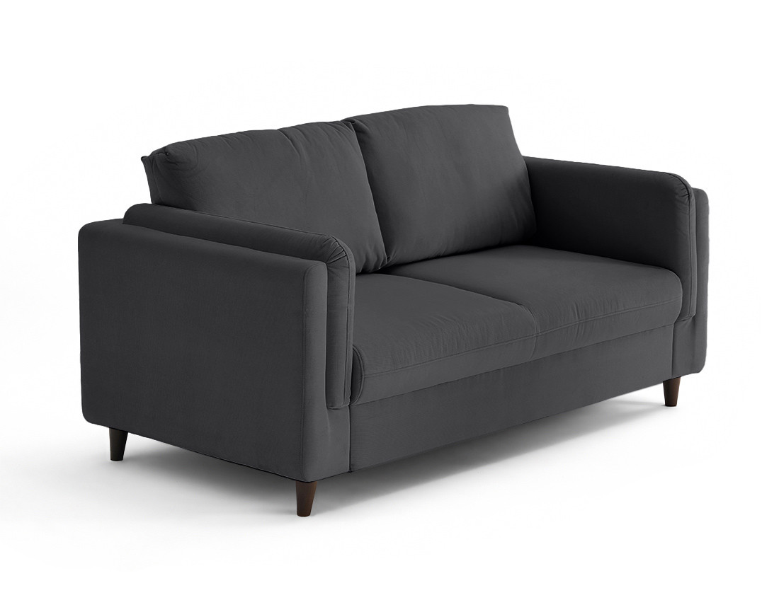 Canapé 2 places en velours pieds en bois Brooke