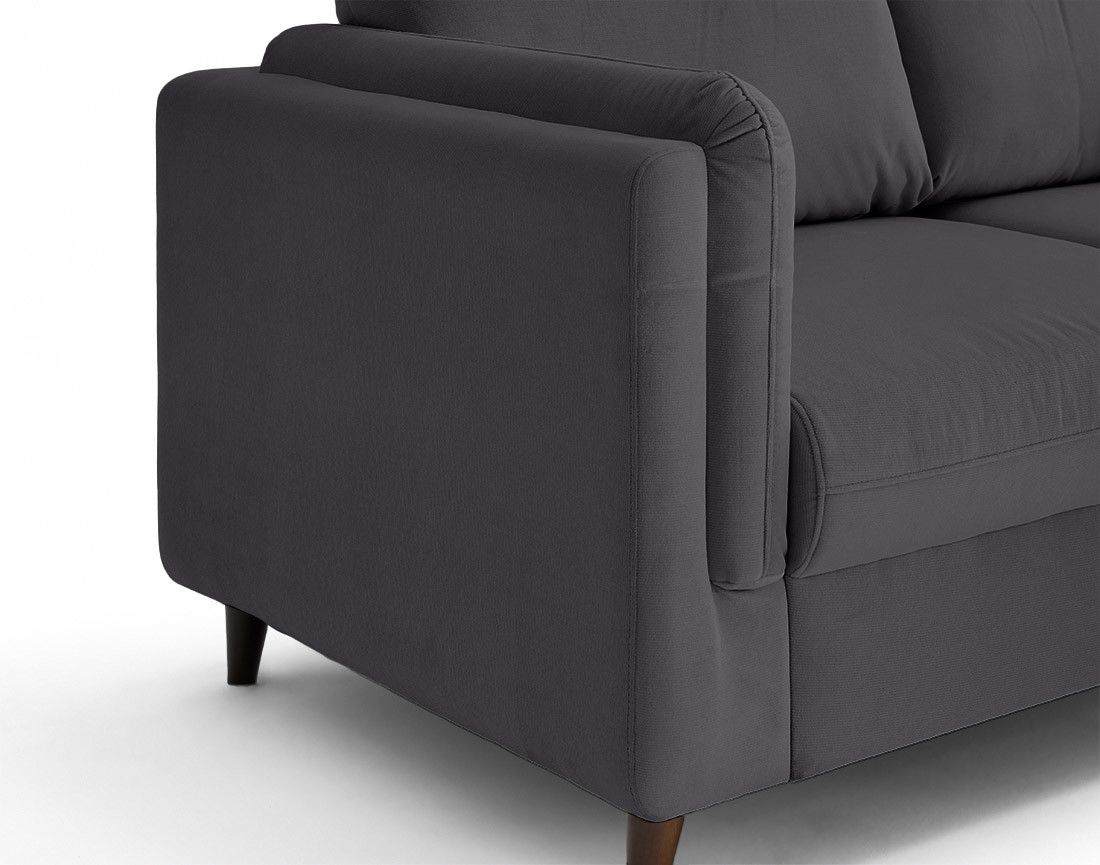 Canapé 2 places en velours pieds en bois Brooke