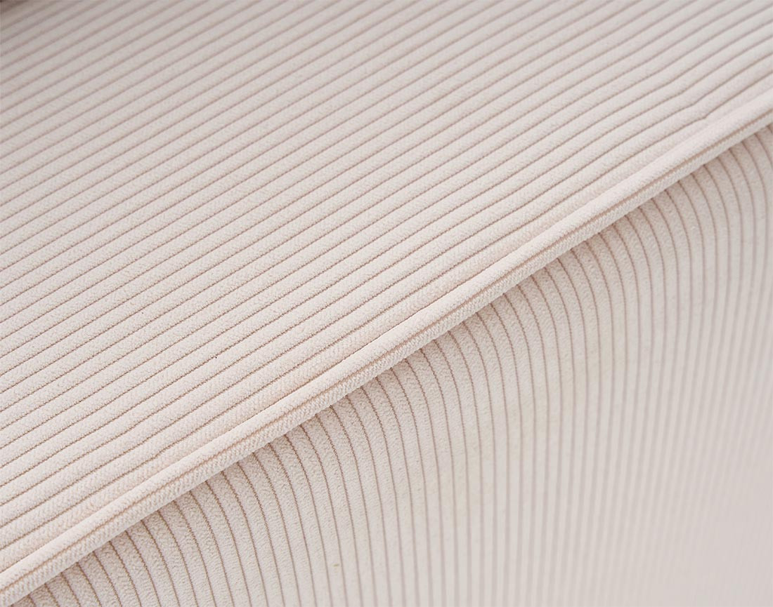 Fauteuil en velours côtelé pieds bois foncé - Albane