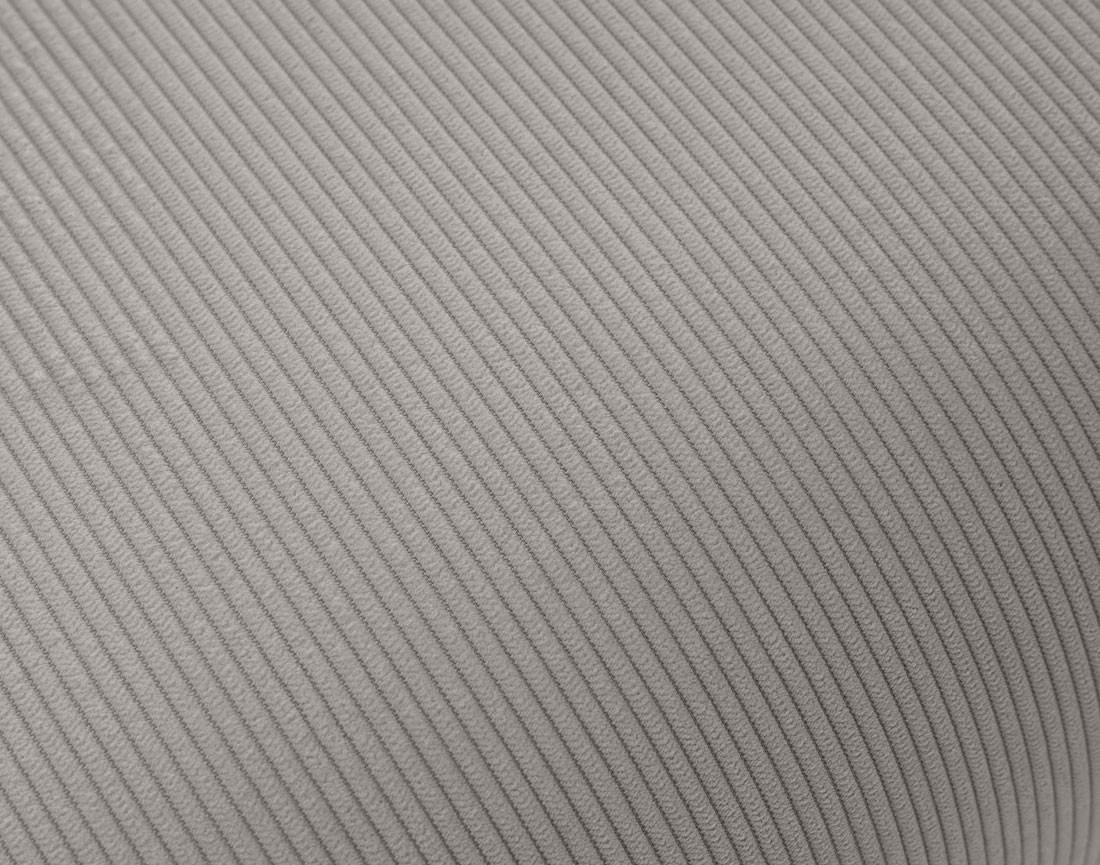 Pouf en velours côtelé pieds bois foncé - Albane