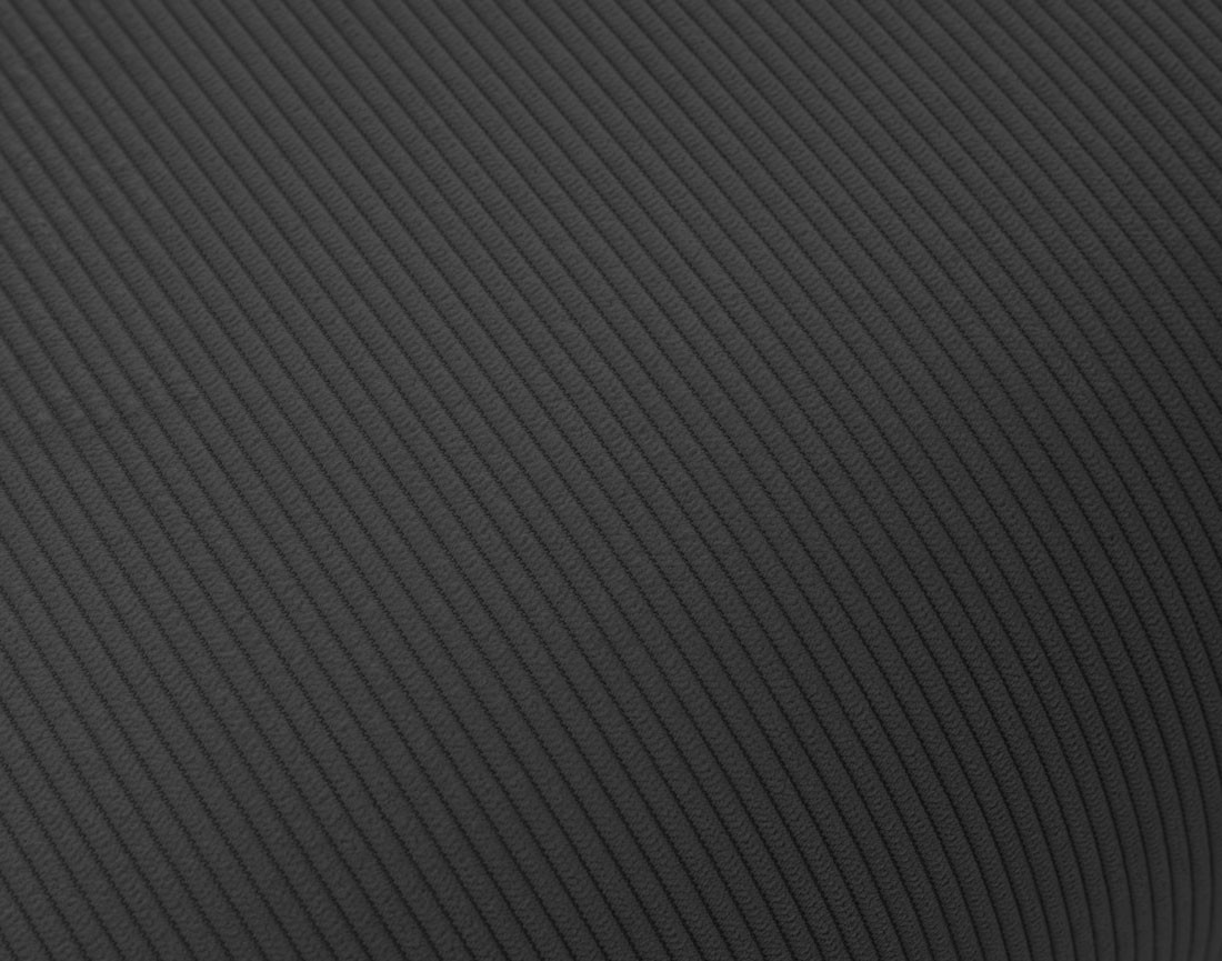 Pouf en velours côtelé pieds bois foncé - Albane