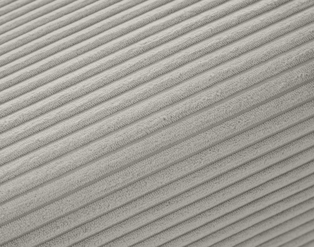 Canapé droit 4 places double méridienne en velours côtelé Garance