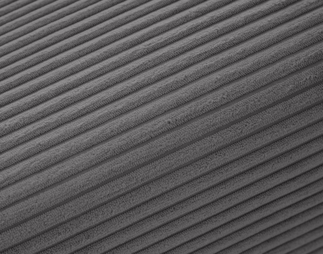 Canapé droit 4 places double méridienne en velours côtelé Garance