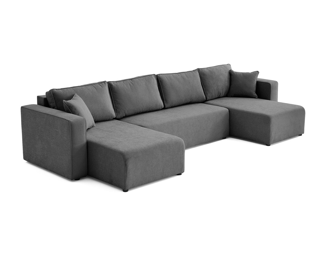 Canapé panoramique 7 places - convertible avec coffre - Topaze