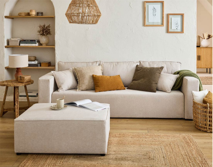 Canapé 3 places - convertible avec coffre - en tissu - Topaze