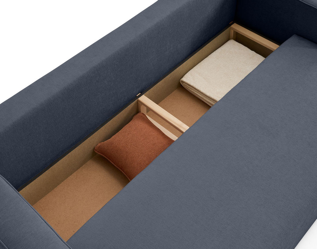 Canapé 3 places - convertible avec coffre - en tissu - Topaze