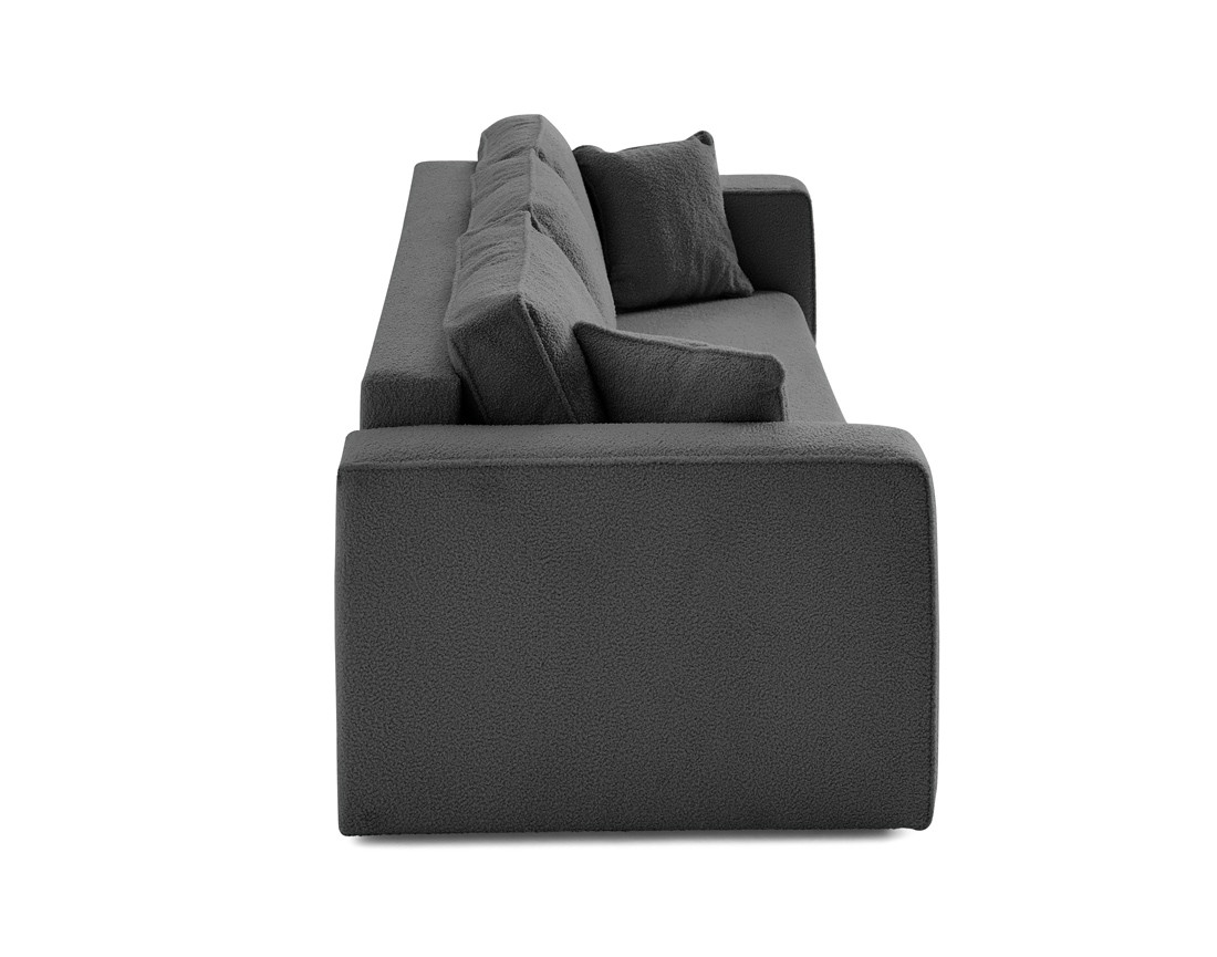 Canapé 3 places convertible avec coffre en tissu bouclette Topaze