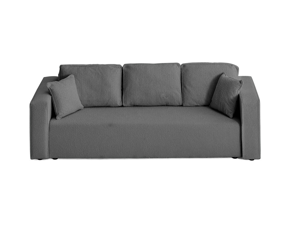 Canapé 3 places convertible avec coffre en tissu bouclette Topaze