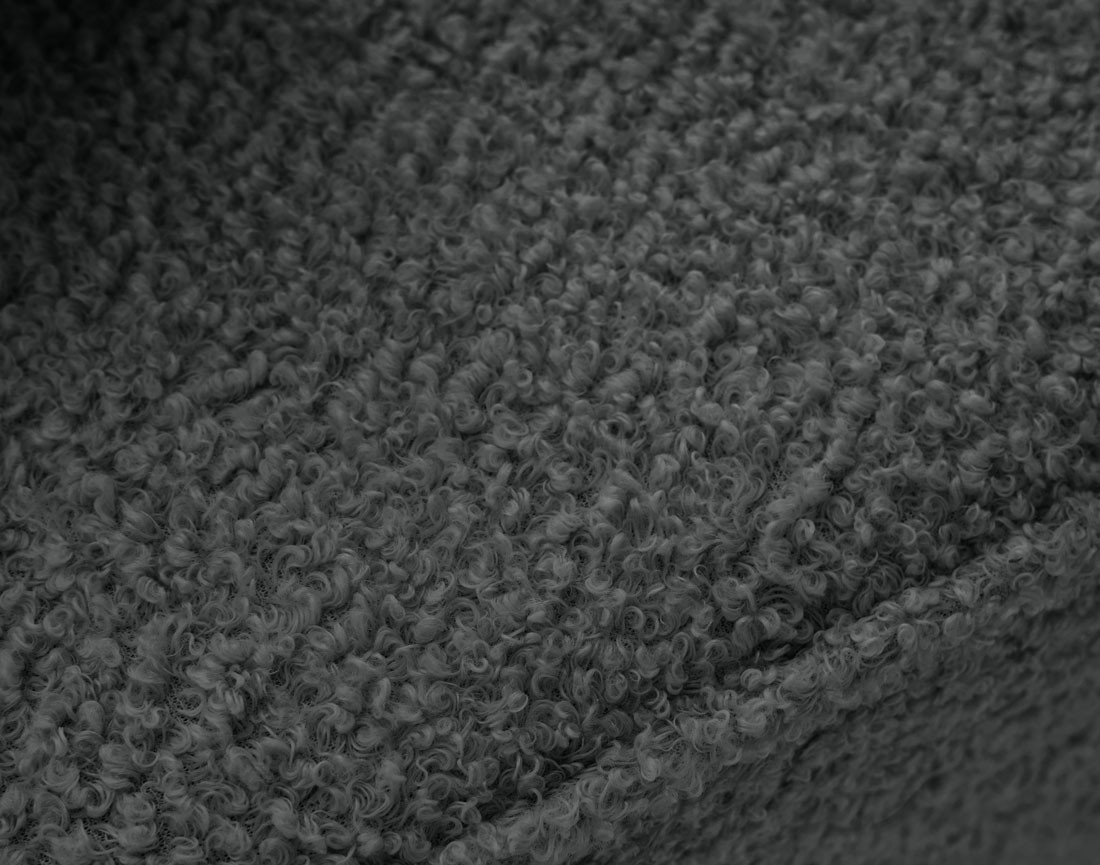 Canapé panoramique en U 7 places convertible avec coffre en tissu bouclette Topaze