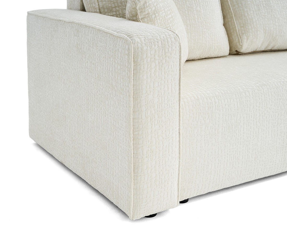 Canapé 3 places convertible avec coffre en tissu velours relief Topaze