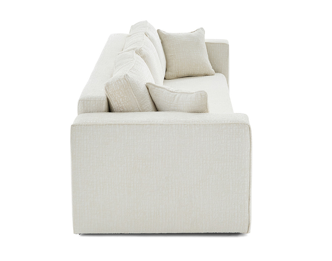 Canapé 3 places convertible avec coffre en tissu velours relief Topaze