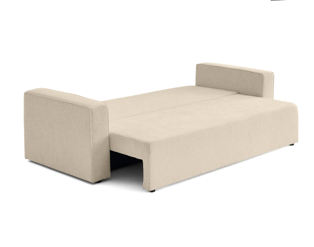 Canapé 3 places convertible avec coffre en tissu velours relief Topaze