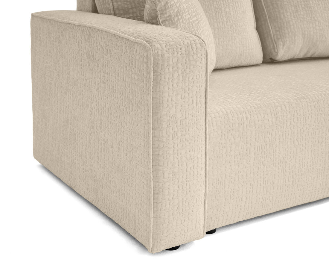 Canapé 3 places convertible avec coffre en tissu velours relief Topaze