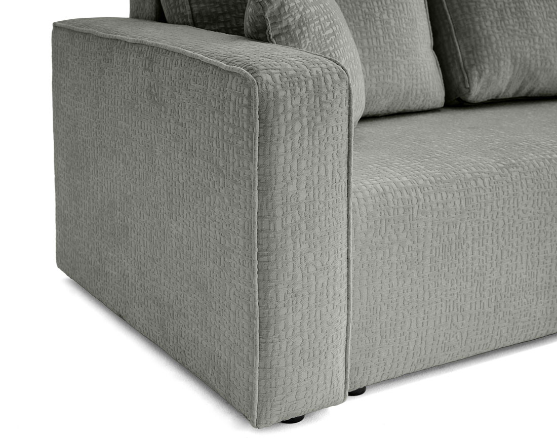 Canapé 3 places convertible avec coffre en tissu velours relief Topaze