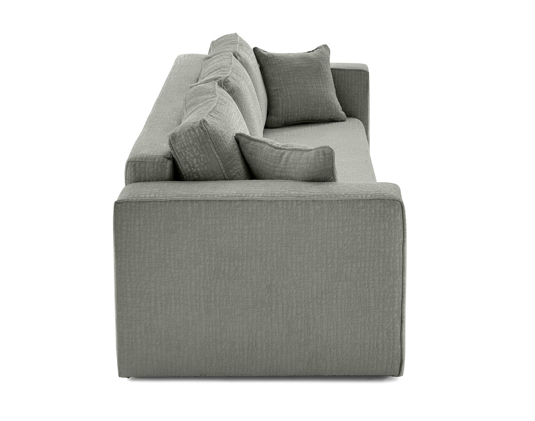 Canapé 3 places convertible avec coffre en tissu velours relief Topaze