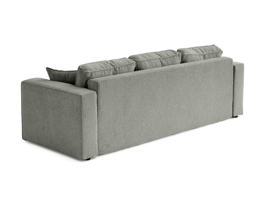 Canapé 3 places convertible avec coffre en tissu velours relief Topaze