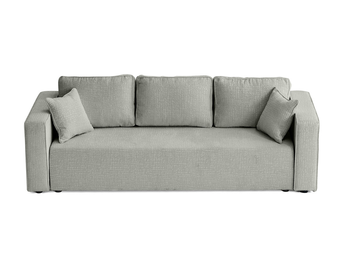 Canapé 3 places convertible avec coffre en tissu velours relief Topaze