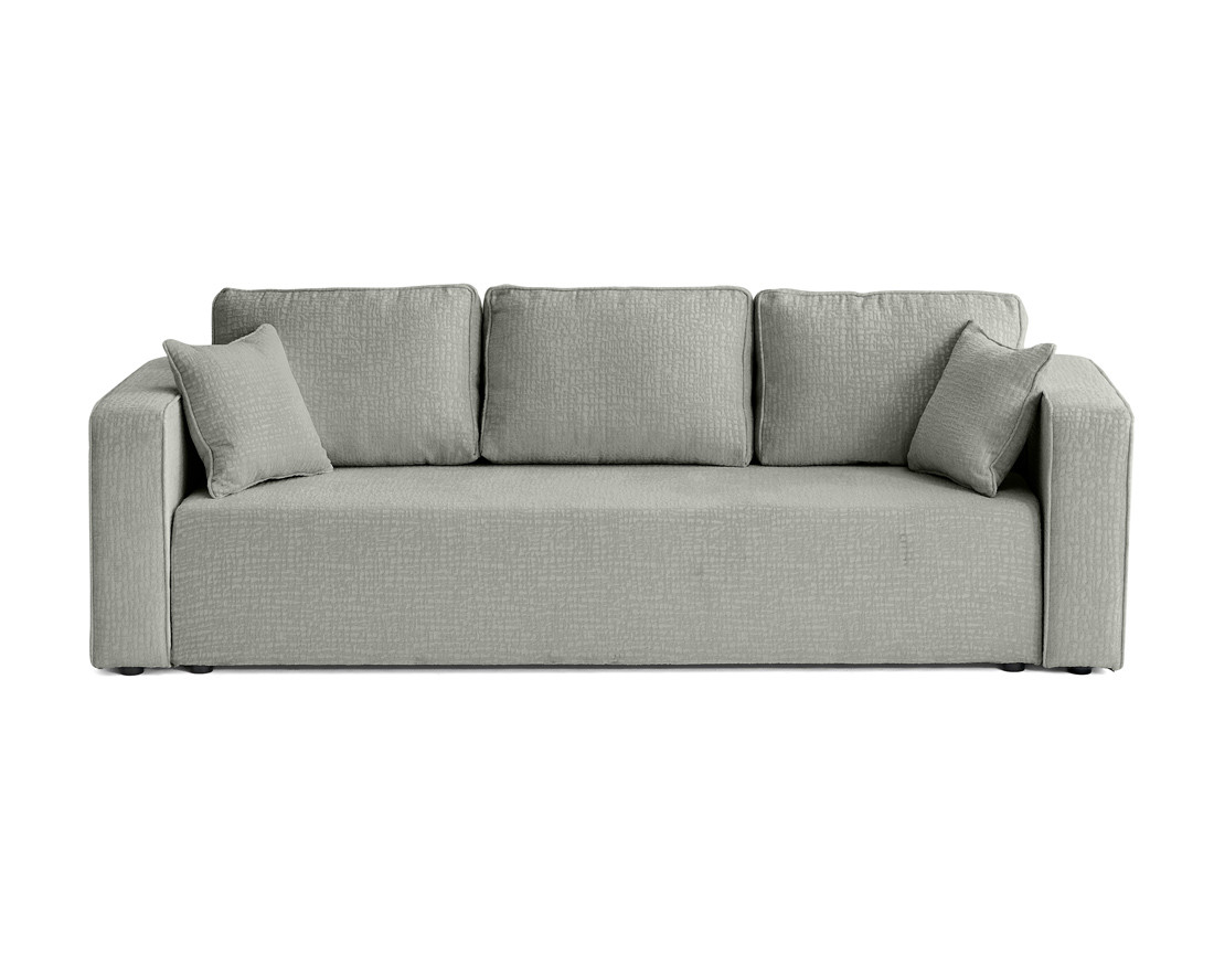 Canapé 3 places convertible avec coffre en tissu velours relief Topaze