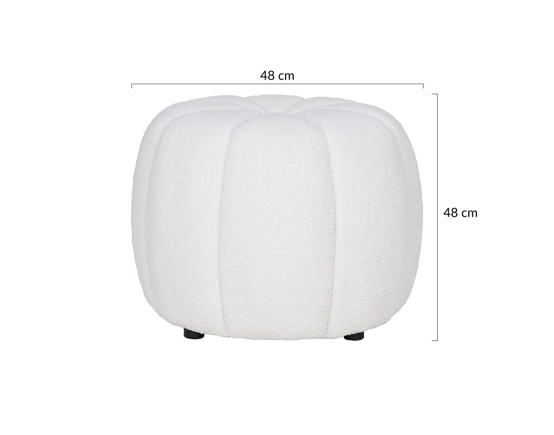 Pouf en tissu bouclette Helda