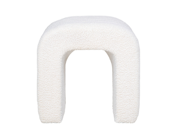 Pouf en tissu bouclette Kenta