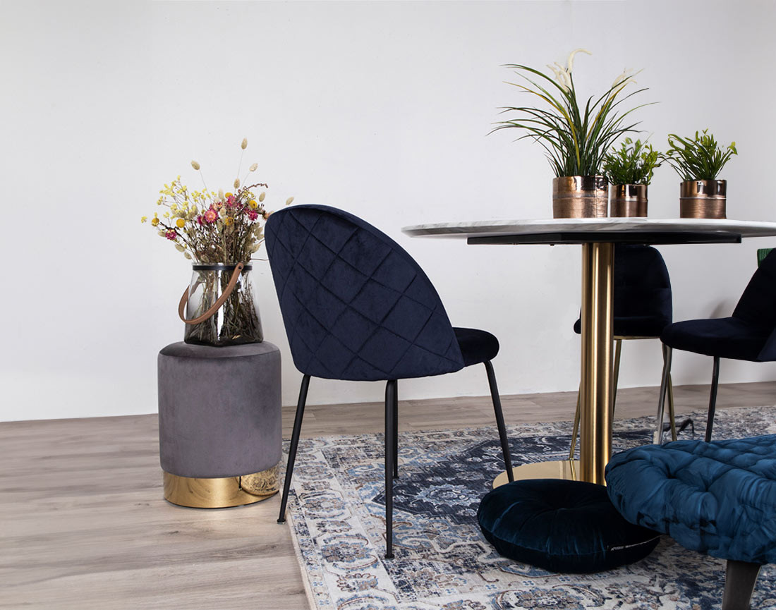 Pouf en velours Velana