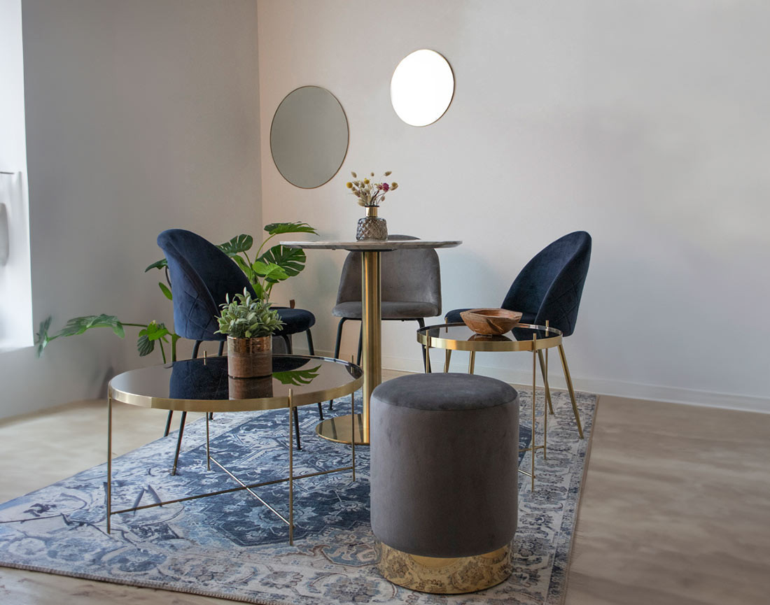 Pouf en velours Velana