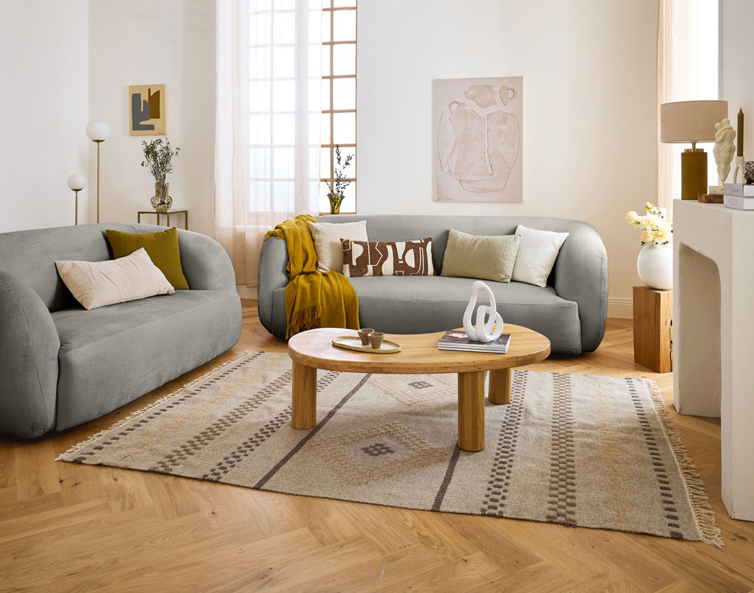 Canapé 3 places en velours Ernee