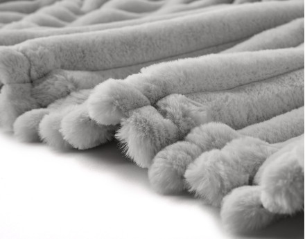 Plaid 200x140 cm en fausse fourrure côtelé et velours Arezzo