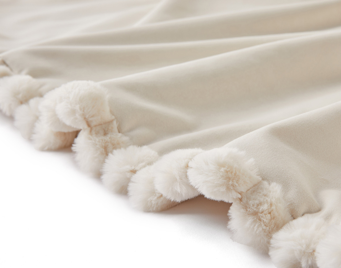 Plaid 200x140 cm en fausse fourrure côtelé et velours Arezzo