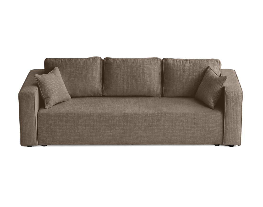 Canapé 3 places convertible avec coffre en tissu velours relief Topaze