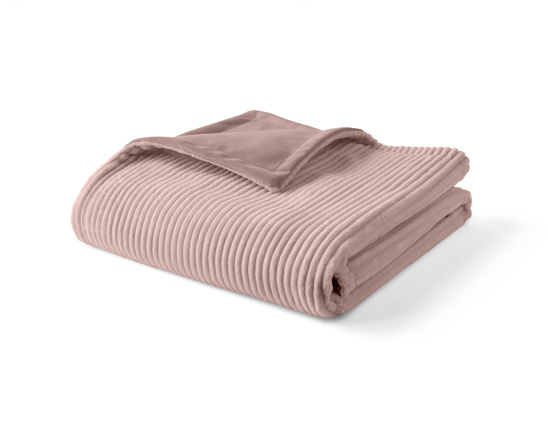 Plaid 100x140 cm en velours côtelé et velours Palerma