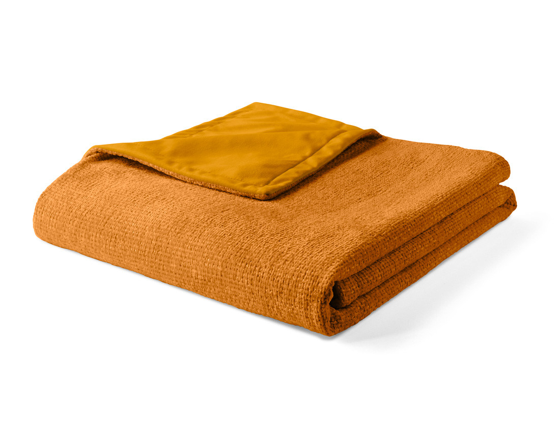 Plaid 200x140 cm en velours texturé et velours Paolo