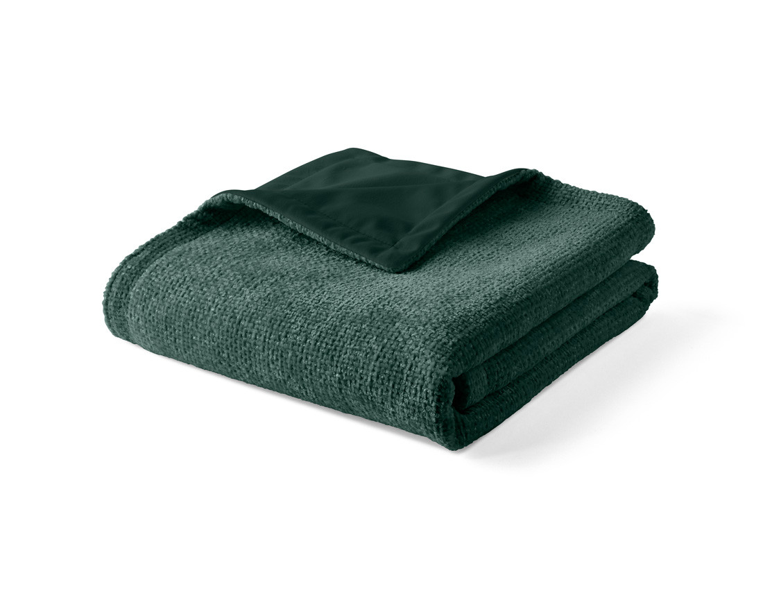 Plaid 100x140 cm en velours texturé et velours Paolo