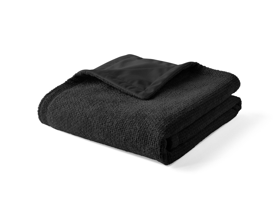 Plaid 100x140 cm en velours texturé et velours Paolo