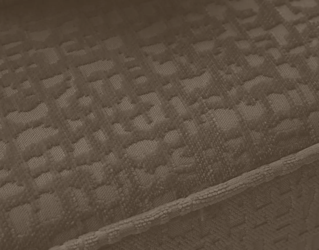 Canapé panoramique en U convertible avec coffre en tissu velours relief Topaze
