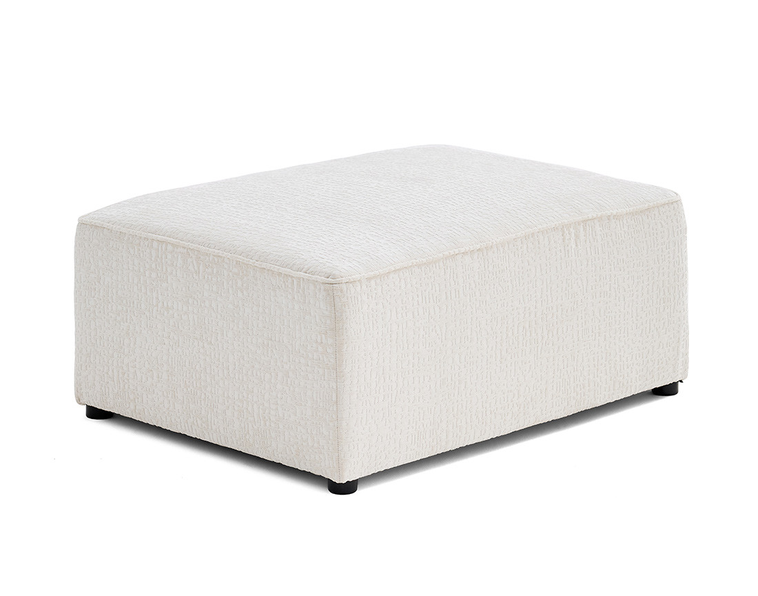 Pouf en tissu velours relief