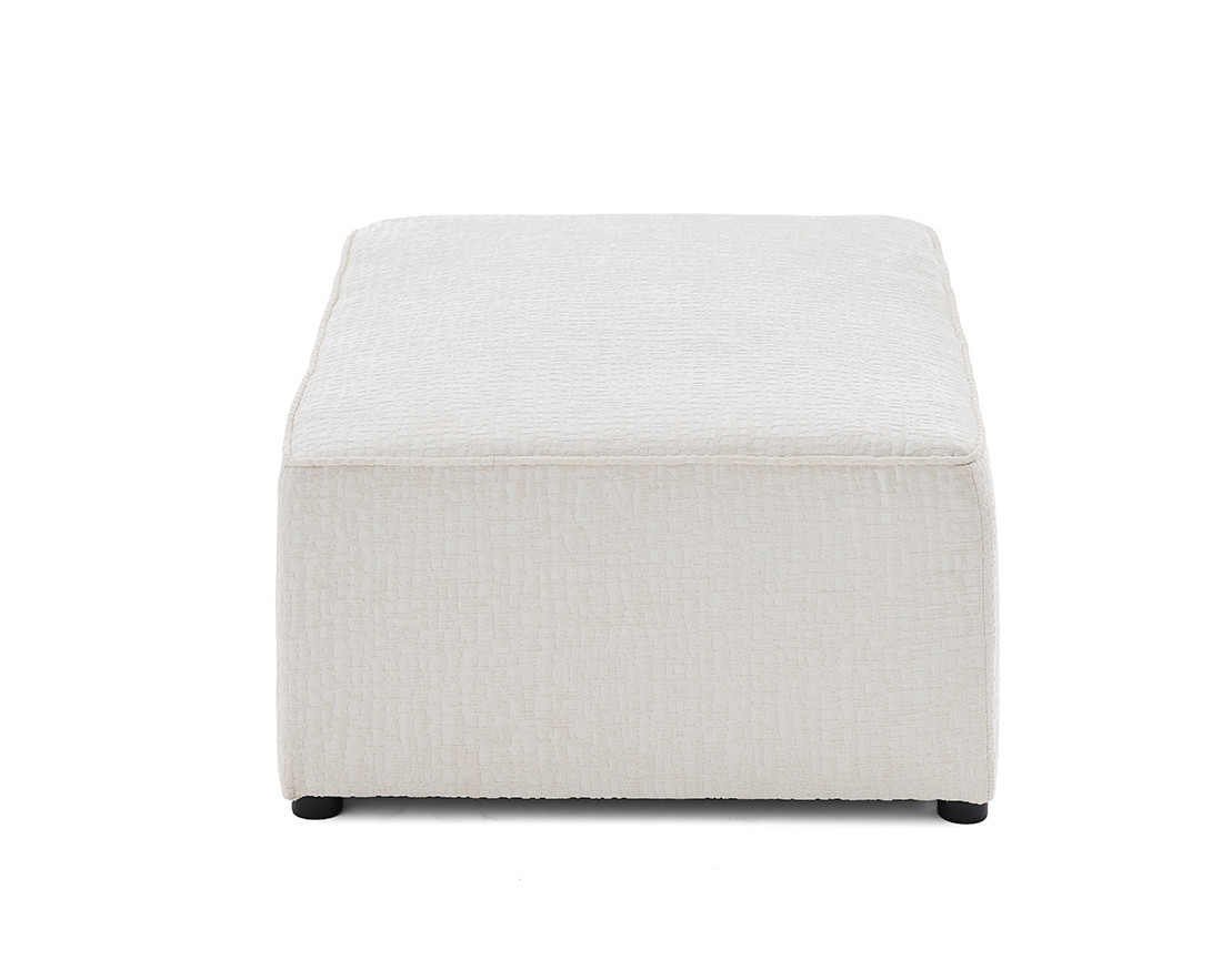 Pouf en tissu velours relief