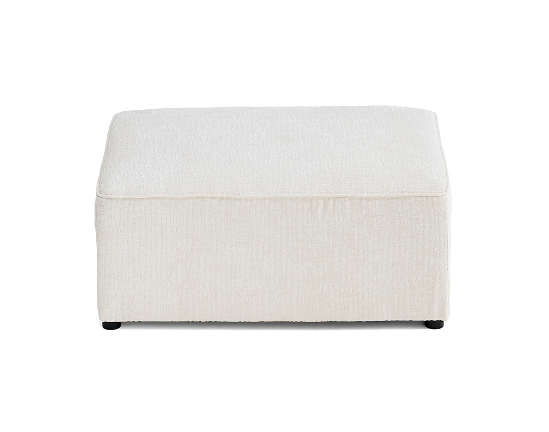 Pouf en tissu velours relief