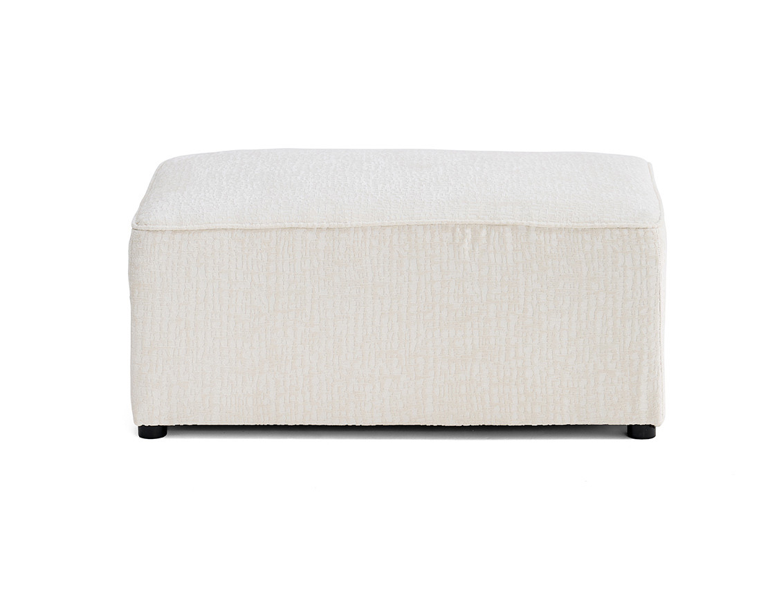 Pouf en tissu velours relief