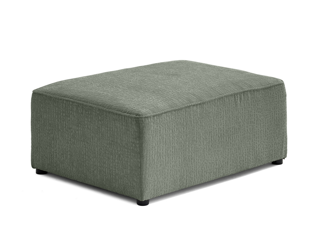 Pouf en tissu velours relief