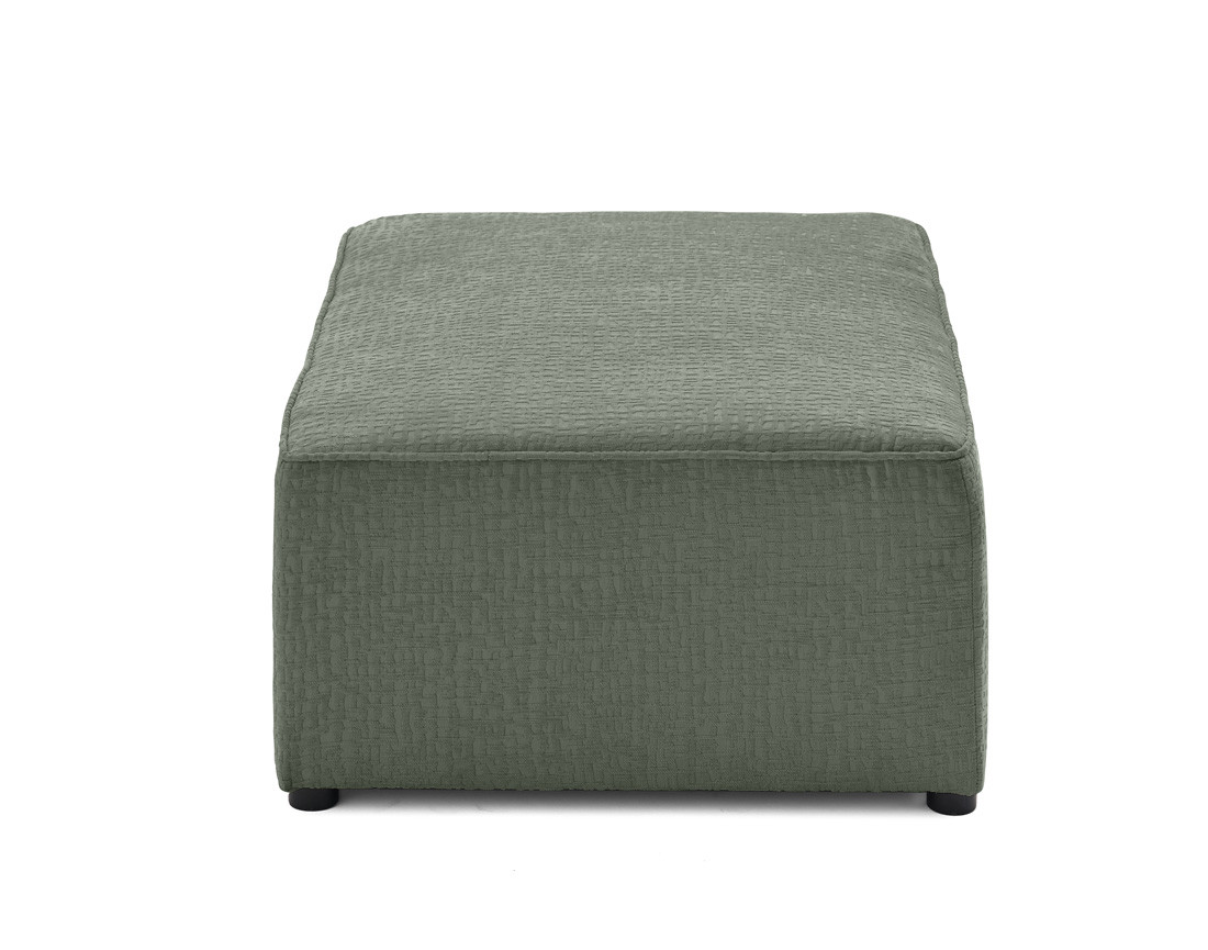 Pouf en tissu velours relief