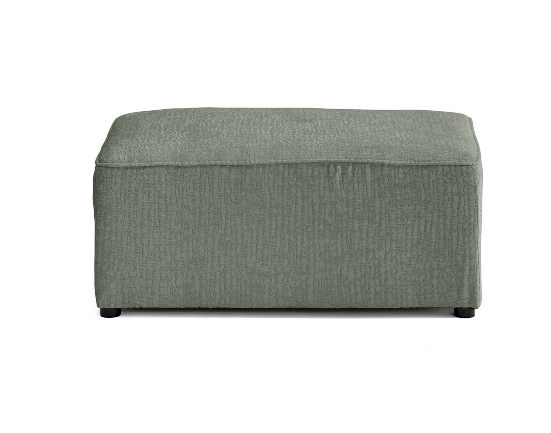 Pouf en tissu velours relief