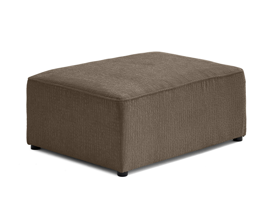 Pouf en tissu velours relief