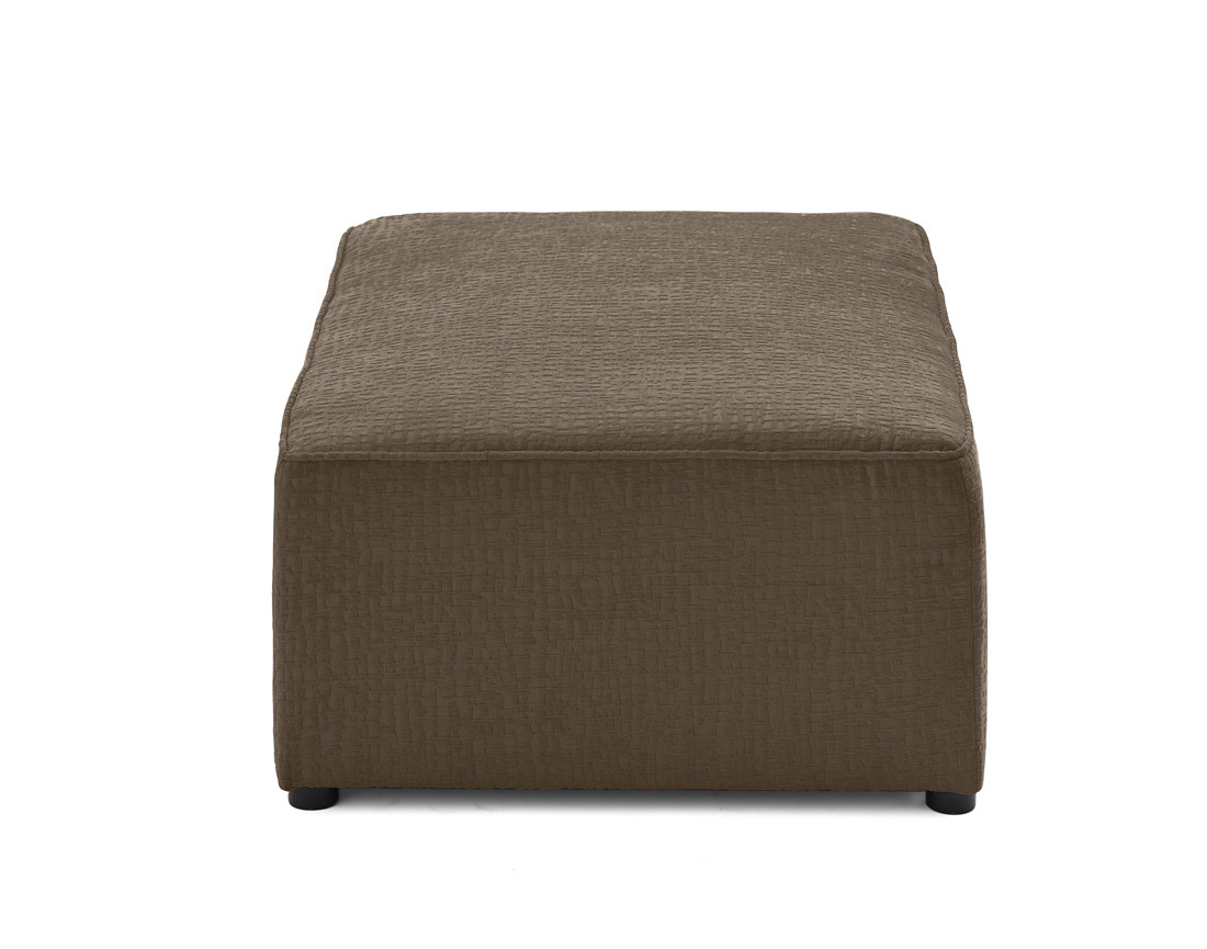 Pouf en tissu velours relief